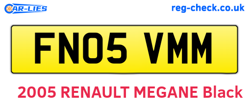 FN05VMM are the vehicle registration plates.