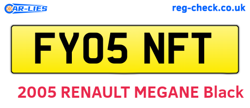 FY05NFT are the vehicle registration plates.