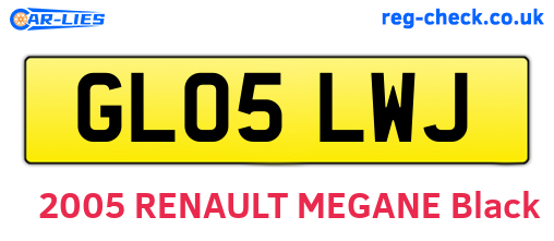 GL05LWJ are the vehicle registration plates.