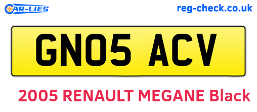 GN05ACV are the vehicle registration plates.