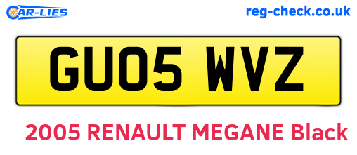GU05WVZ are the vehicle registration plates.