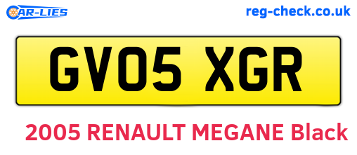 GV05XGR are the vehicle registration plates.