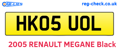 HK05UOL are the vehicle registration plates.