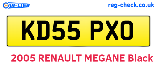 KD55PXO are the vehicle registration plates.
