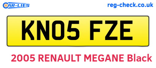 KN05FZE are the vehicle registration plates.