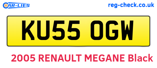 KU55OGW are the vehicle registration plates.