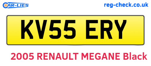 KV55ERY are the vehicle registration plates.