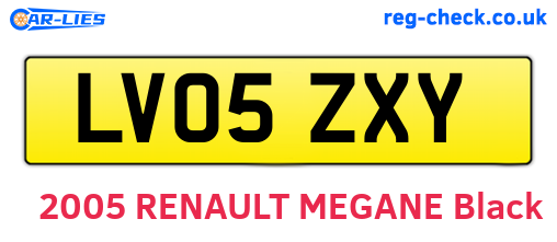 LV05ZXY are the vehicle registration plates.