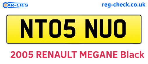 NT05NUO are the vehicle registration plates.