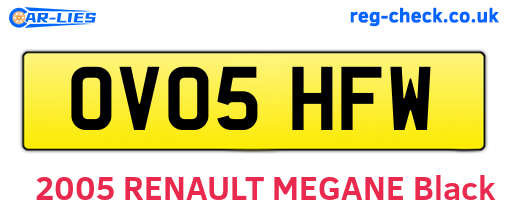 OV05HFW are the vehicle registration plates.
