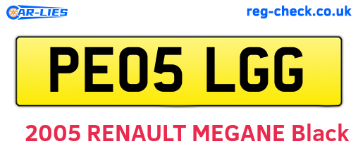 PE05LGG are the vehicle registration plates.