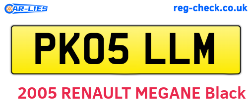PK05LLM are the vehicle registration plates.