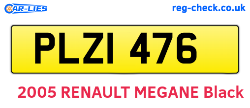 PLZ1476 are the vehicle registration plates.