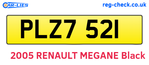 PLZ7521 are the vehicle registration plates.