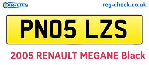 PN05LZS are the vehicle registration plates.