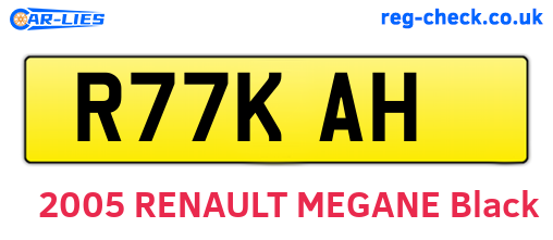 R77KAH are the vehicle registration plates.
