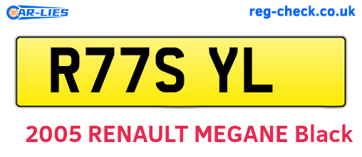 R77SYL are the vehicle registration plates.