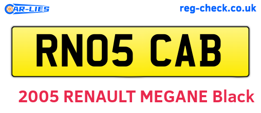 RN05CAB are the vehicle registration plates.
