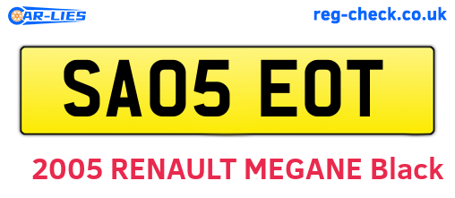SA05EOT are the vehicle registration plates.