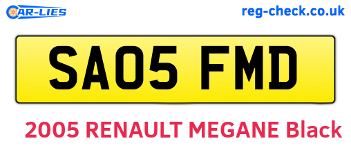 SA05FMD are the vehicle registration plates.