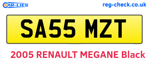 SA55MZT are the vehicle registration plates.