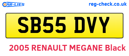 SB55DVY are the vehicle registration plates.