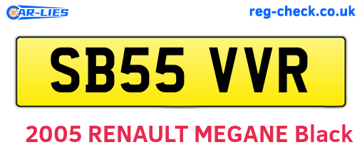 SB55VVR are the vehicle registration plates.