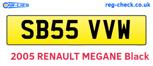 SB55VVW are the vehicle registration plates.