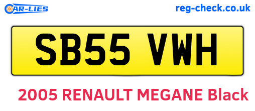 SB55VWH are the vehicle registration plates.