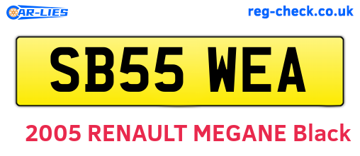 SB55WEA are the vehicle registration plates.