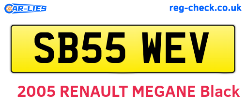 SB55WEV are the vehicle registration plates.