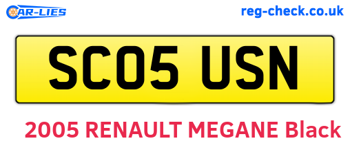 SC05USN are the vehicle registration plates.