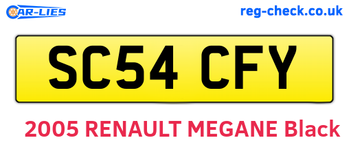 SC54CFY are the vehicle registration plates.