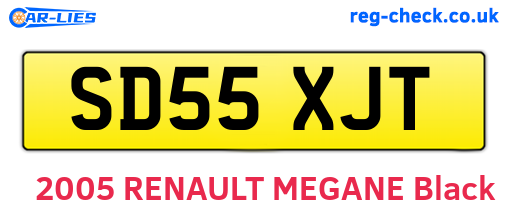 SD55XJT are the vehicle registration plates.