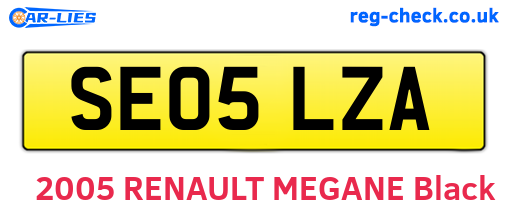 SE05LZA are the vehicle registration plates.