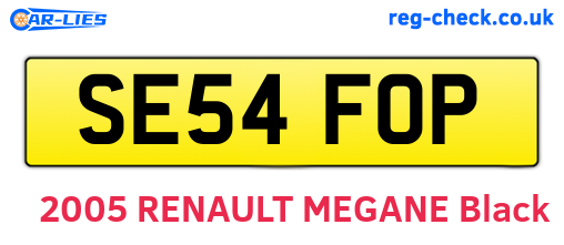SE54FOP are the vehicle registration plates.