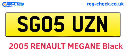 SG05UZN are the vehicle registration plates.