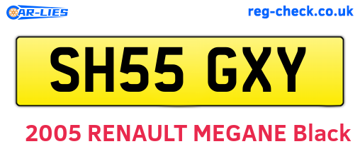 SH55GXY are the vehicle registration plates.