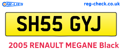SH55GYJ are the vehicle registration plates.