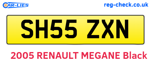 SH55ZXN are the vehicle registration plates.