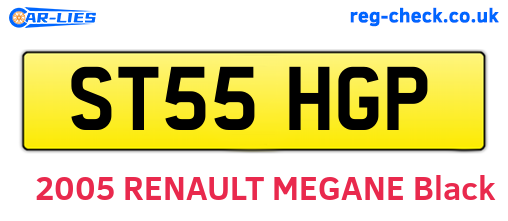 ST55HGP are the vehicle registration plates.