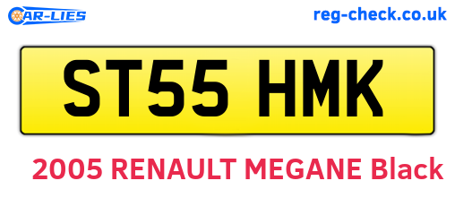 ST55HMK are the vehicle registration plates.