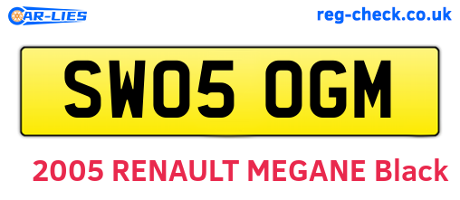 SW05OGM are the vehicle registration plates.