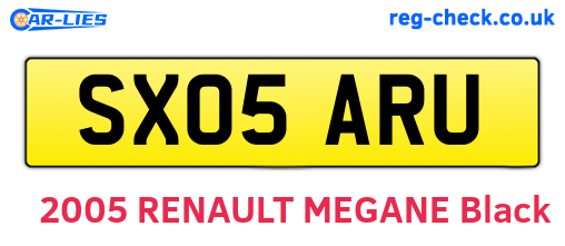 SX05ARU are the vehicle registration plates.