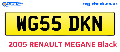 WG55DKN are the vehicle registration plates.