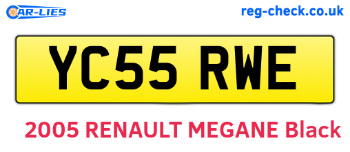 YC55RWE are the vehicle registration plates.