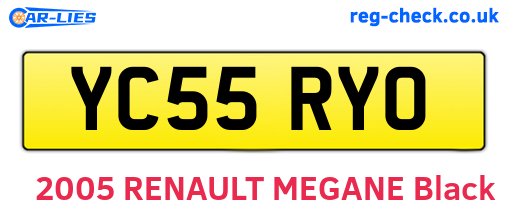YC55RYO are the vehicle registration plates.