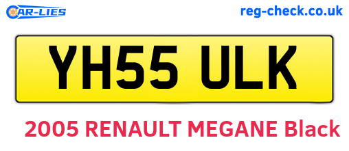 YH55ULK are the vehicle registration plates.