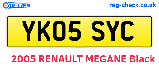 YK05SYC are the vehicle registration plates.
