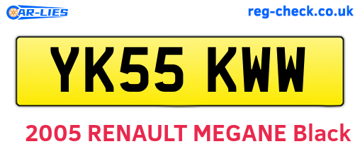 YK55KWW are the vehicle registration plates.